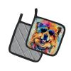 Chow Chow Hippie Dawg Pair of Pot Holders Kitchen Heat Resistant Pot Holders Sets Oven Hot Pads for Cooking Baking BBQ, 7 1/2 x 7 1/2