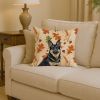 Black and Tan German Shepherd Heirloom Fall Throw Pillow Decorative Indoor Outdoor Accent Cushion for Couch, Bed or Patio, 14Hx14W