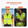 Safety Vest Reflective Yellow Work Vest with 10 Pockets for Men and Women