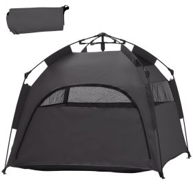 Pop Up Dog Tent for Extra Large and Large Dogs with Carry Bag, for Beach, Backyard, Home, Dark Gray (Color: Gray)