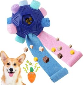 Dog Snuffle Ball-Interactive Puzzle Dog Toys Encourage Natural Foraging Skills Slow Feeder for Training and Stress Relief, Cloth Strip Hiding Food Che (Color: Pink)