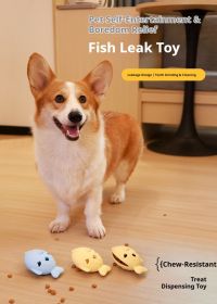 Fish-Shaped Dog Treat Dispenser Toy – Food-Grade Silicone Slow Feeder for Boredom Relief, Self-Entertainment & Pet Interaction – Durable Chew Toy with (Color: Pink)
