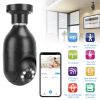 E27 WiFi Bulb Digital Camera 1080P FHD WiFi IP Pan Tilt Security Surveillance Camera with Two-Way Audio Night Vision Motion Detection Function APP Con