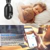 E27 WiFi Bulb Digital Camera 1080P FHD WiFi IP Pan Tilt Security Surveillance Camera with Two-Way Audio Night Vision Motion Detection Function APP Con