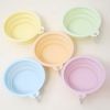 Macaron Color Portable Foldable Travel Bowl for Cats Dogs Lightweight Space-Saving Pet Feeding Drinking Outdoor Use 350ml